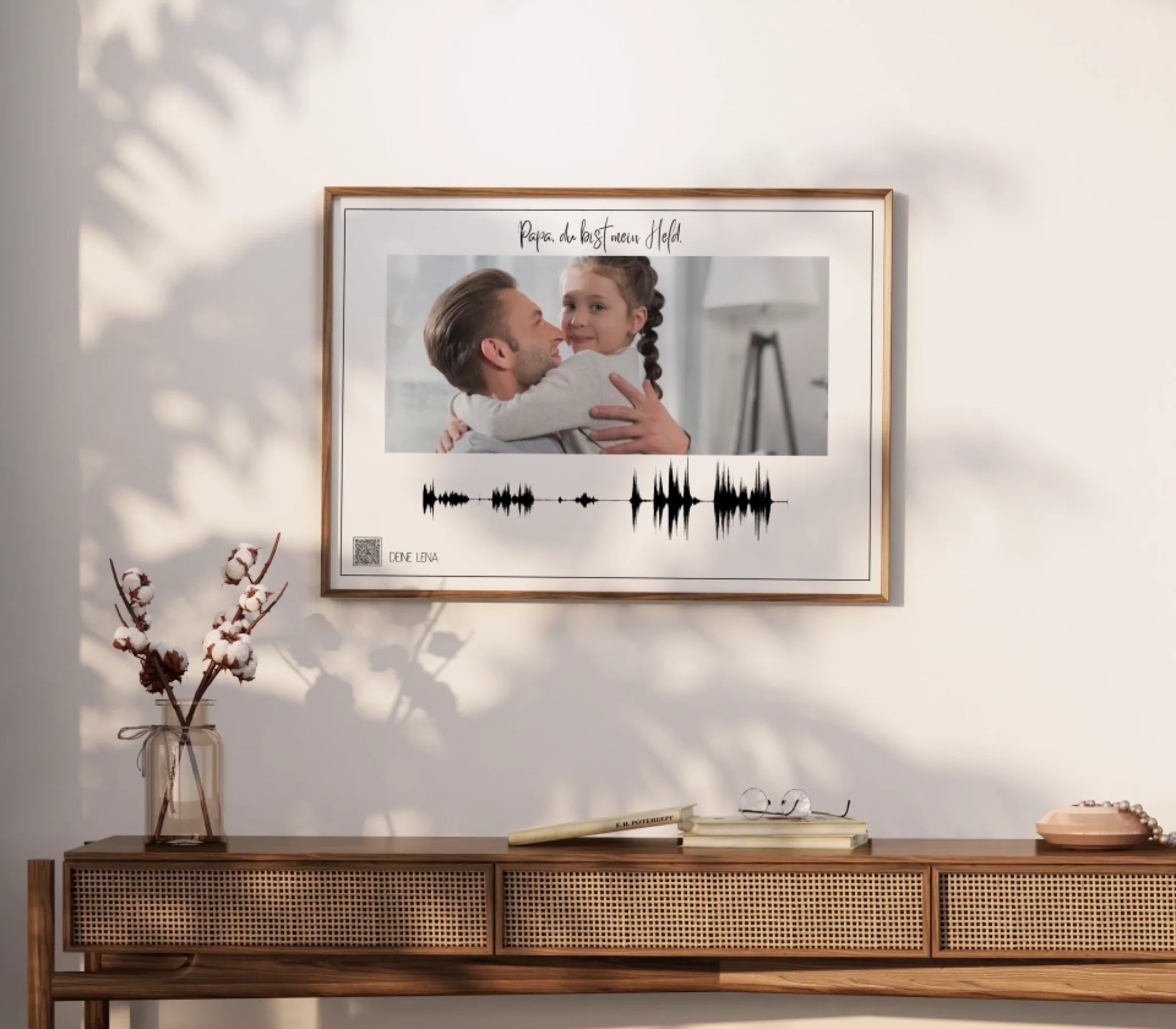 Personalisiertes Soundwave-Poster mit QR-Code zum Vatertag