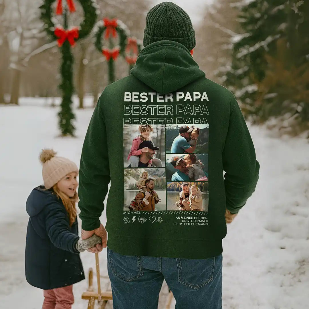 “Papa” - Personalisiertes Hoodie mit Fotos