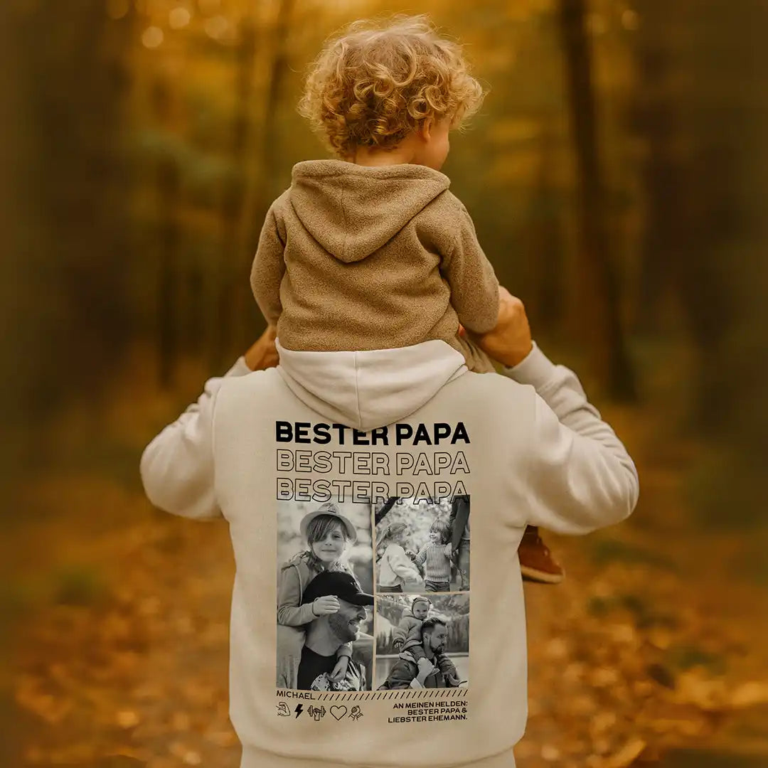 “Papa” - Personalisiertes Hoodie mit Fotos