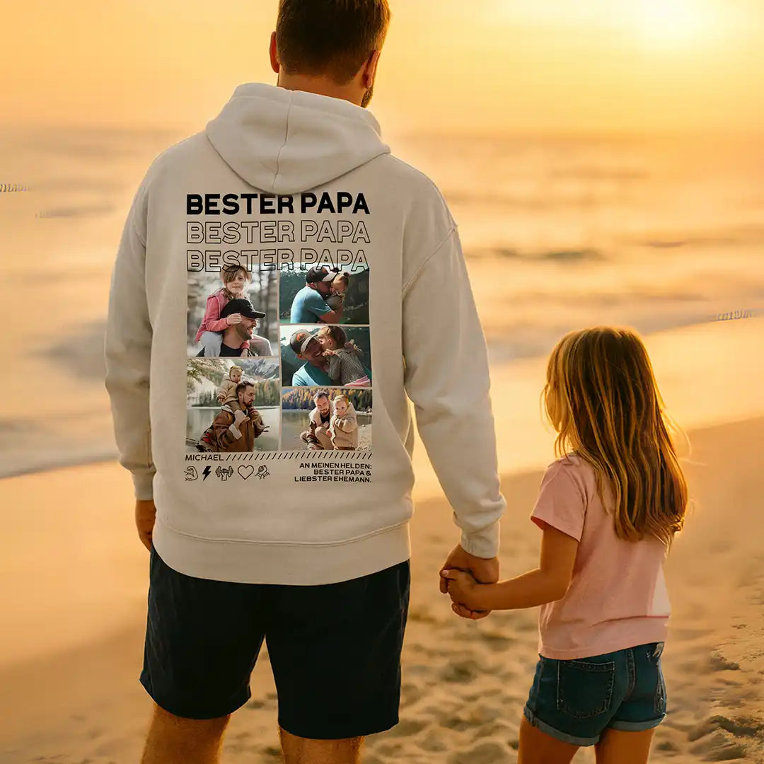 “Papa” - Personalisiertes Hoodie mit Fotos