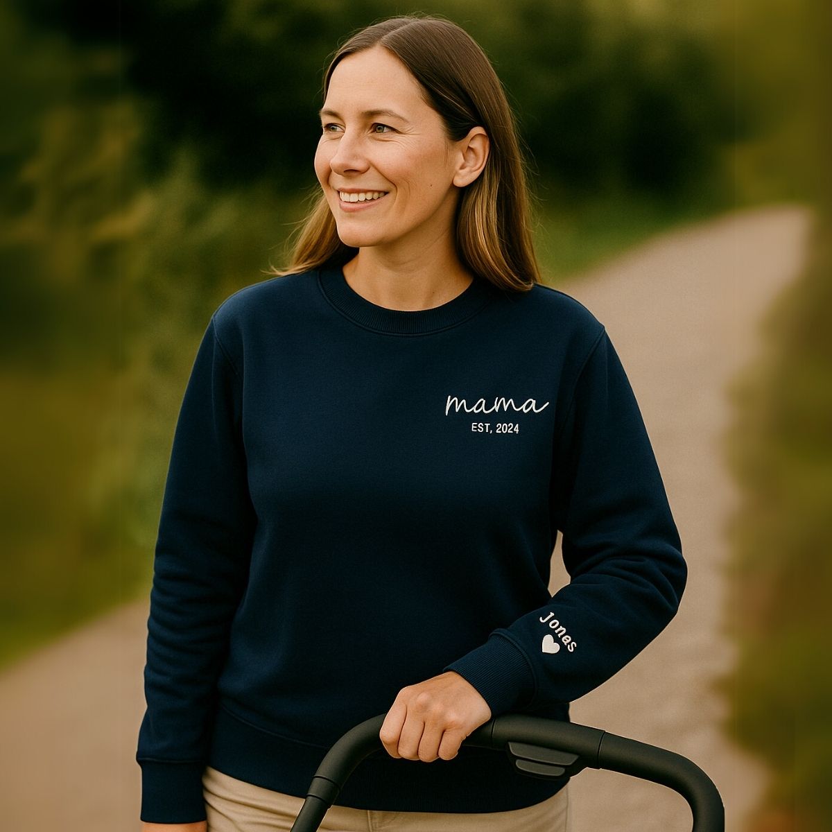 “mama” - Personalisiertes Sweatshirt mit Kindernamen und Datum