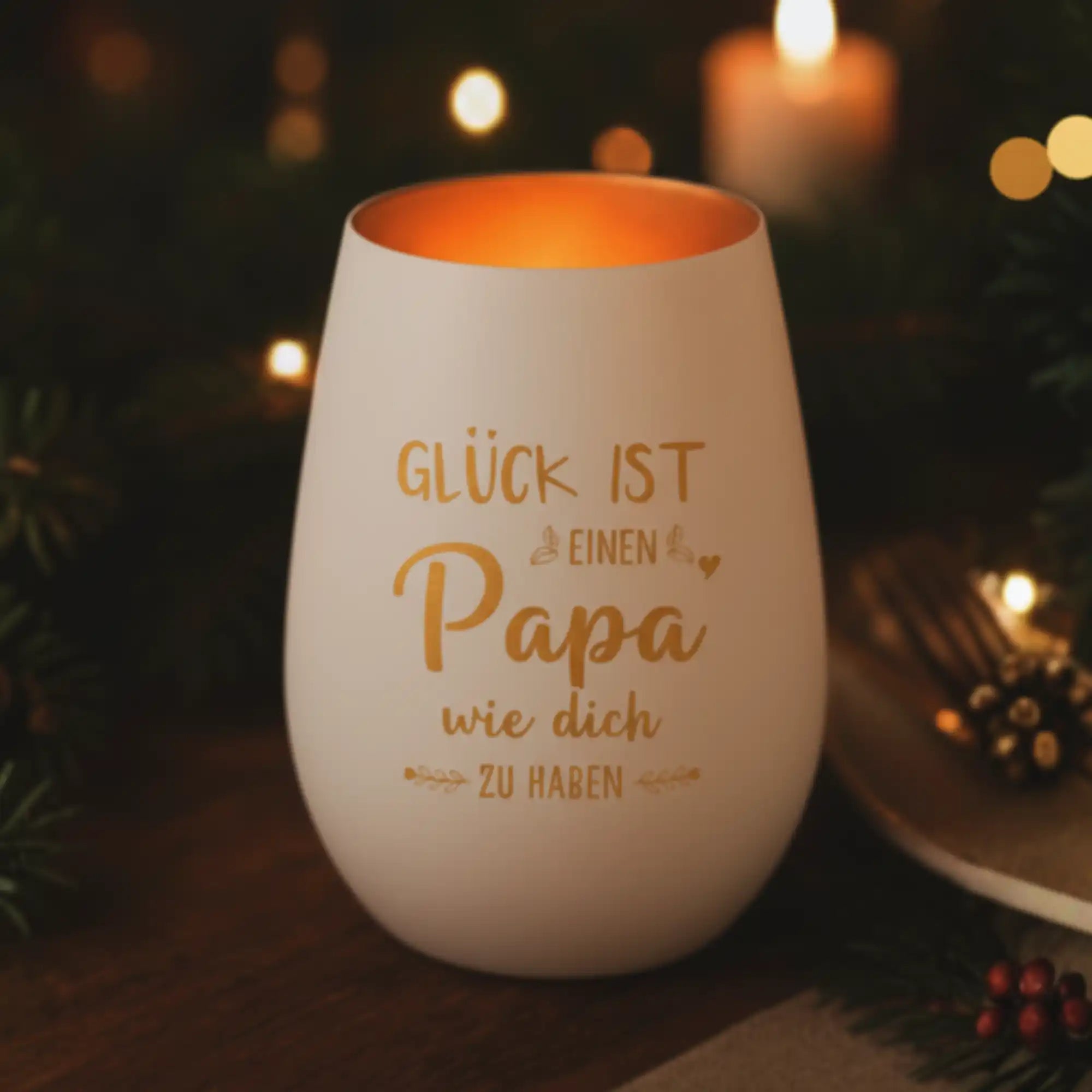 "GLÜCK IST" - Windlicht