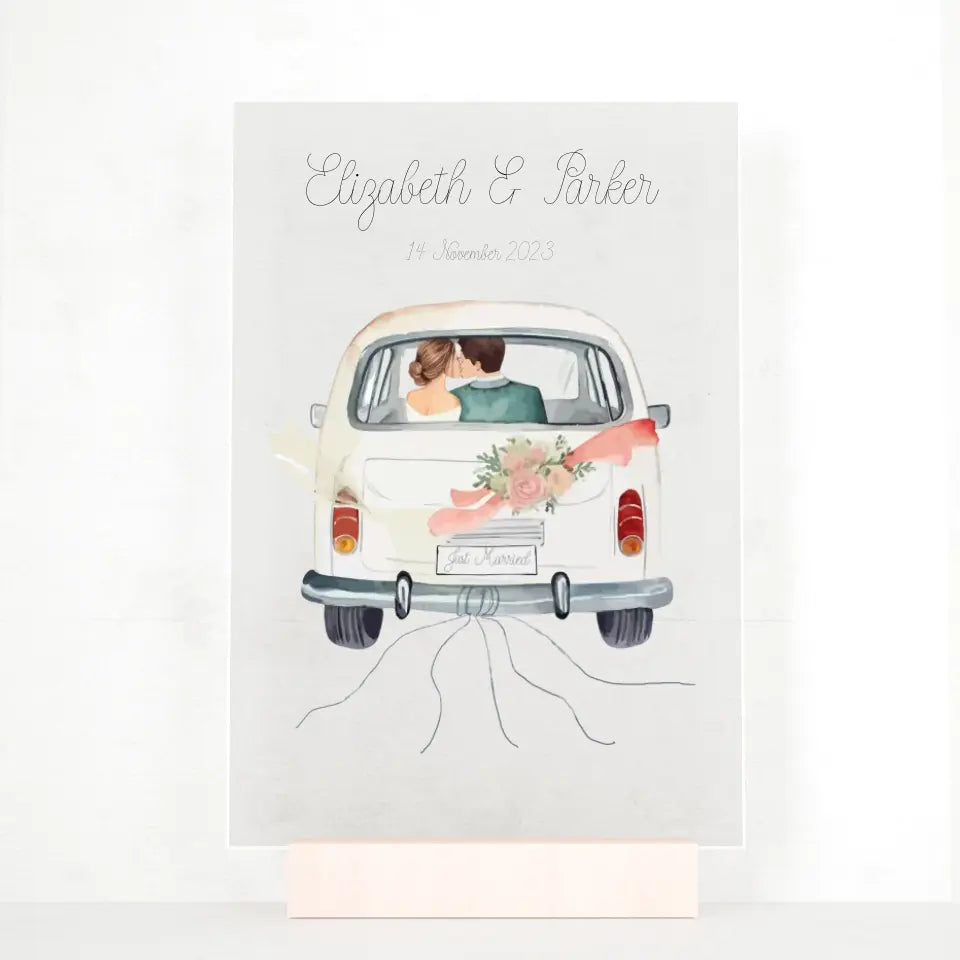 "Just Married" - Personalized Acrylic Glass | Wedding Gift