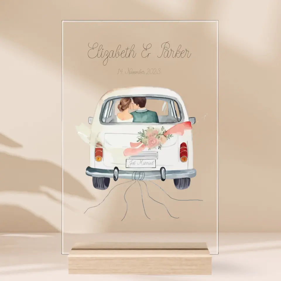 "Just Married" - Personalized Acrylic Glass | Wedding Gift