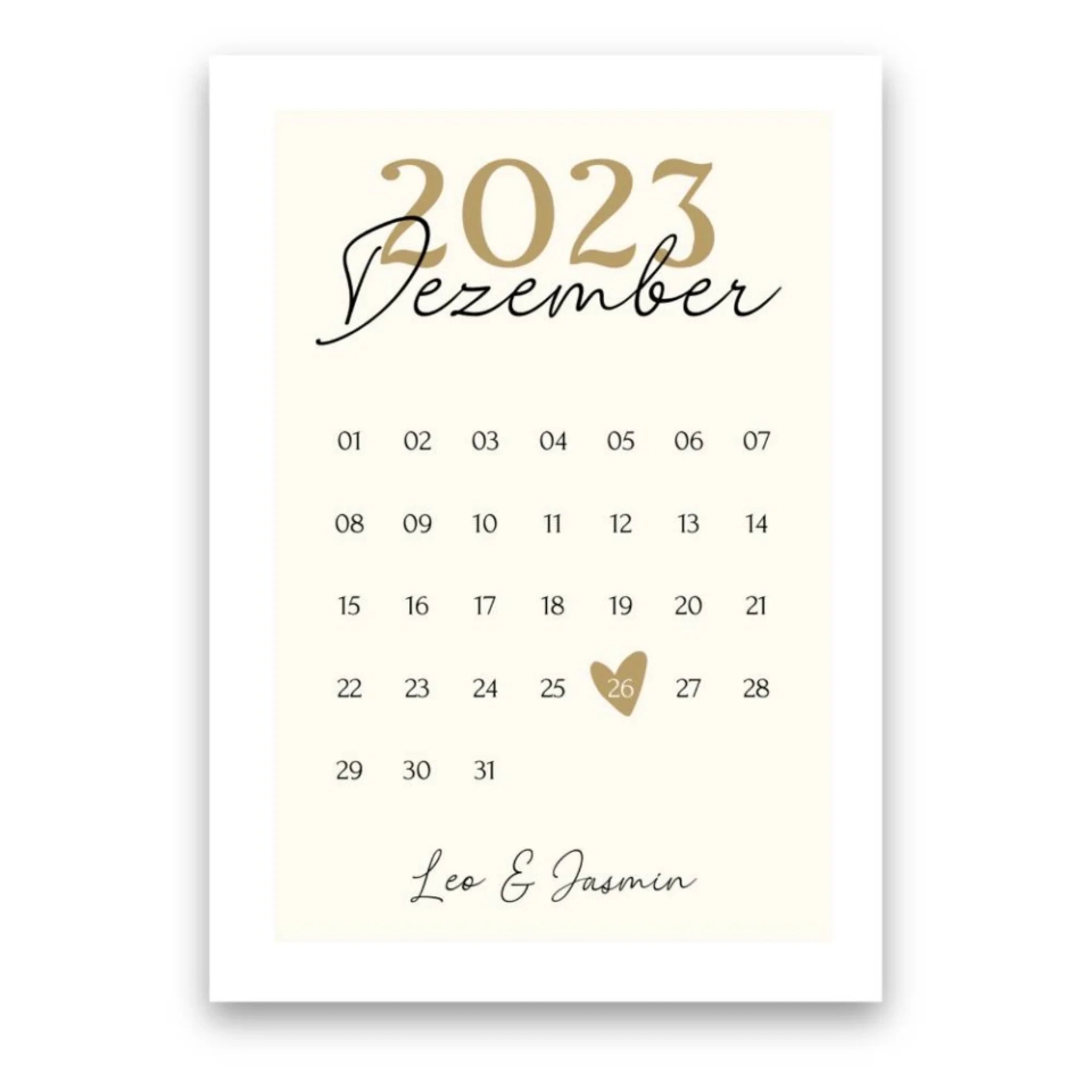 "Anniversary Calendar" - Personalized Poster