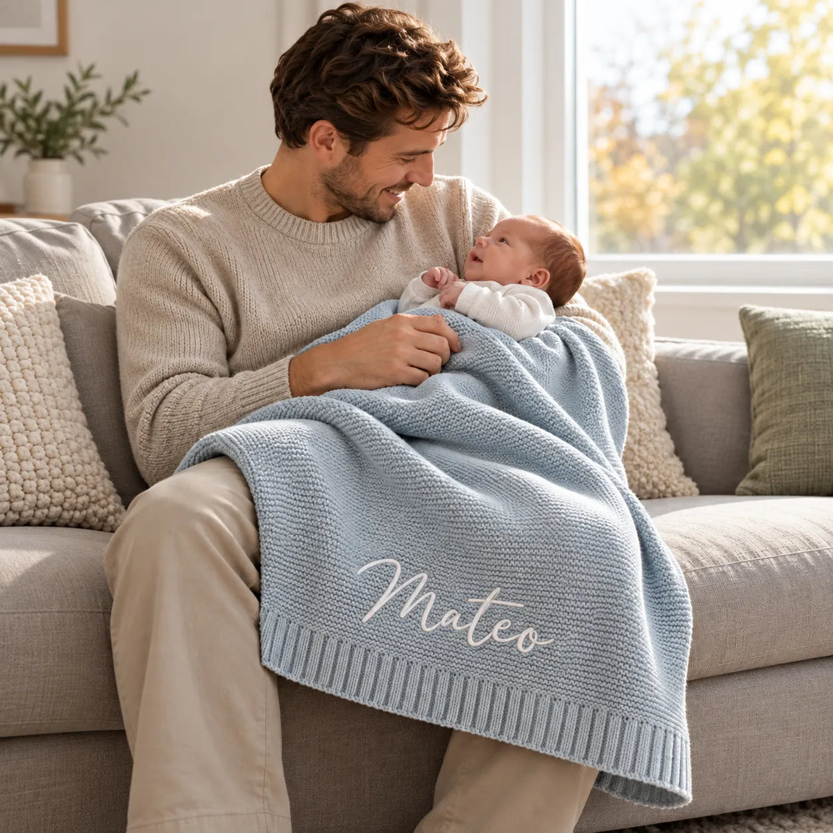 Personalisierte Babydecke mit Kindernamen