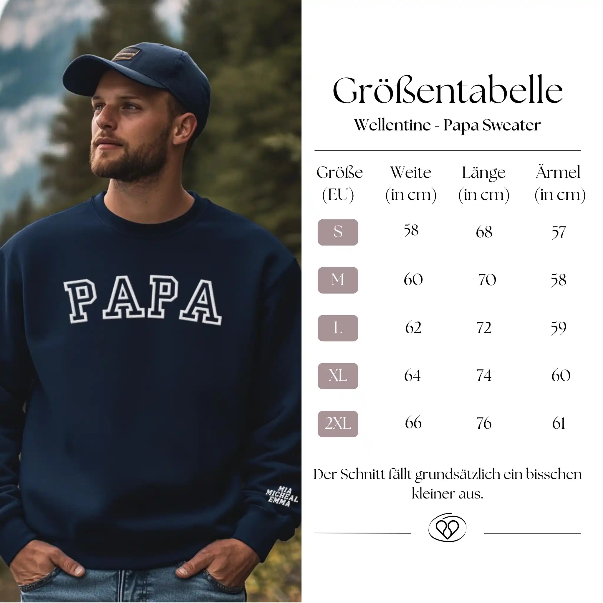 Personalisiertes Papa-Sweatshirt mit Kindernamen