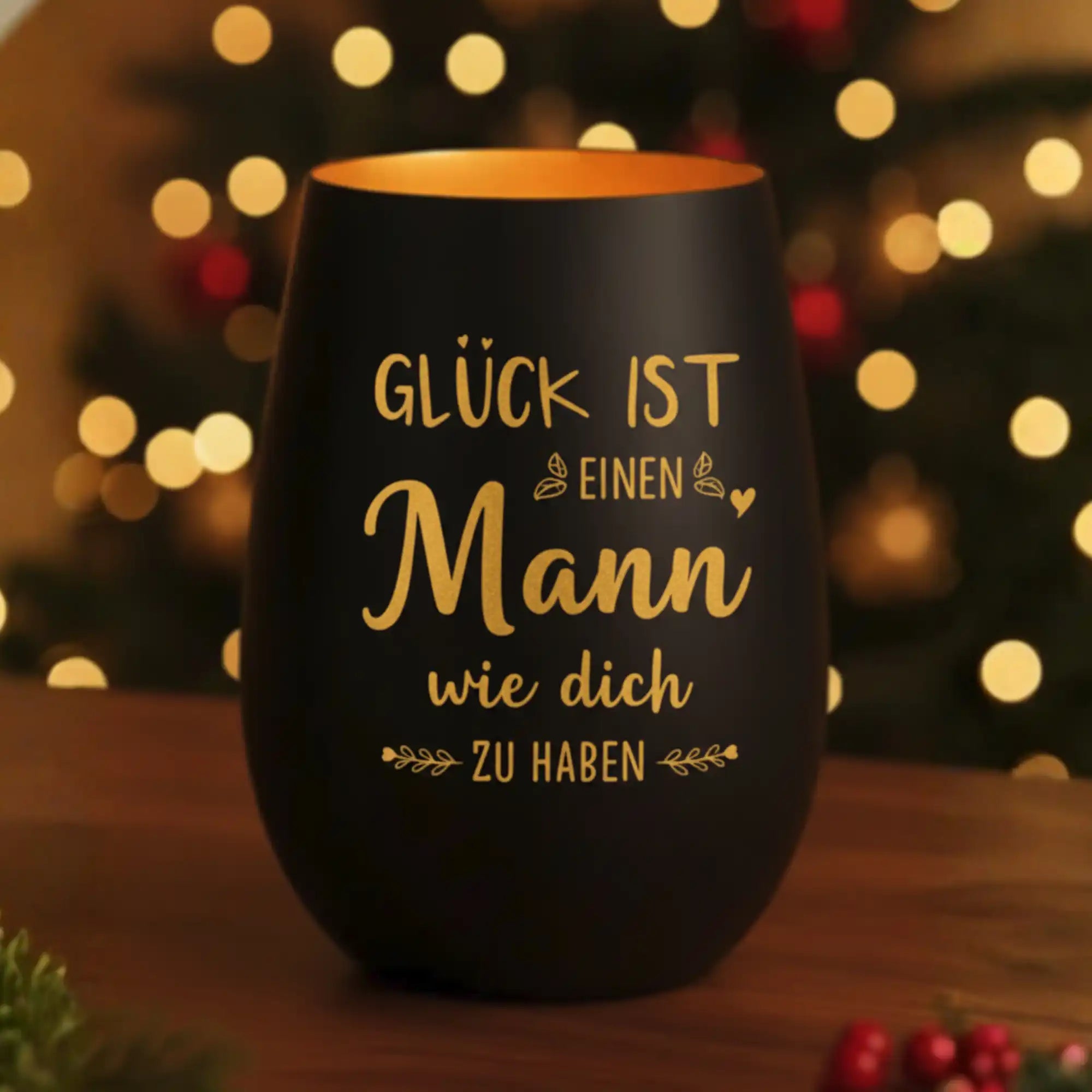 "GLÜCK IST" - Windlicht