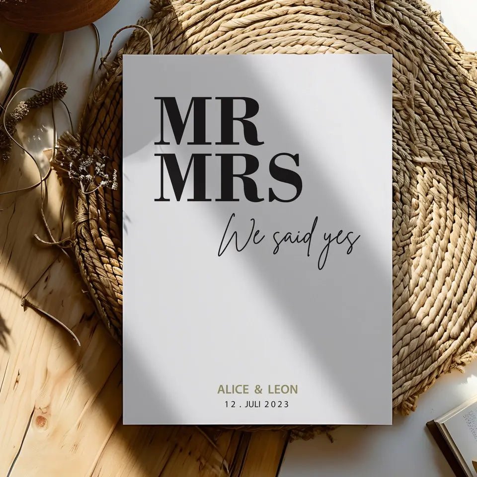 "Mr & Mrs" - Poster - Wellentine.de