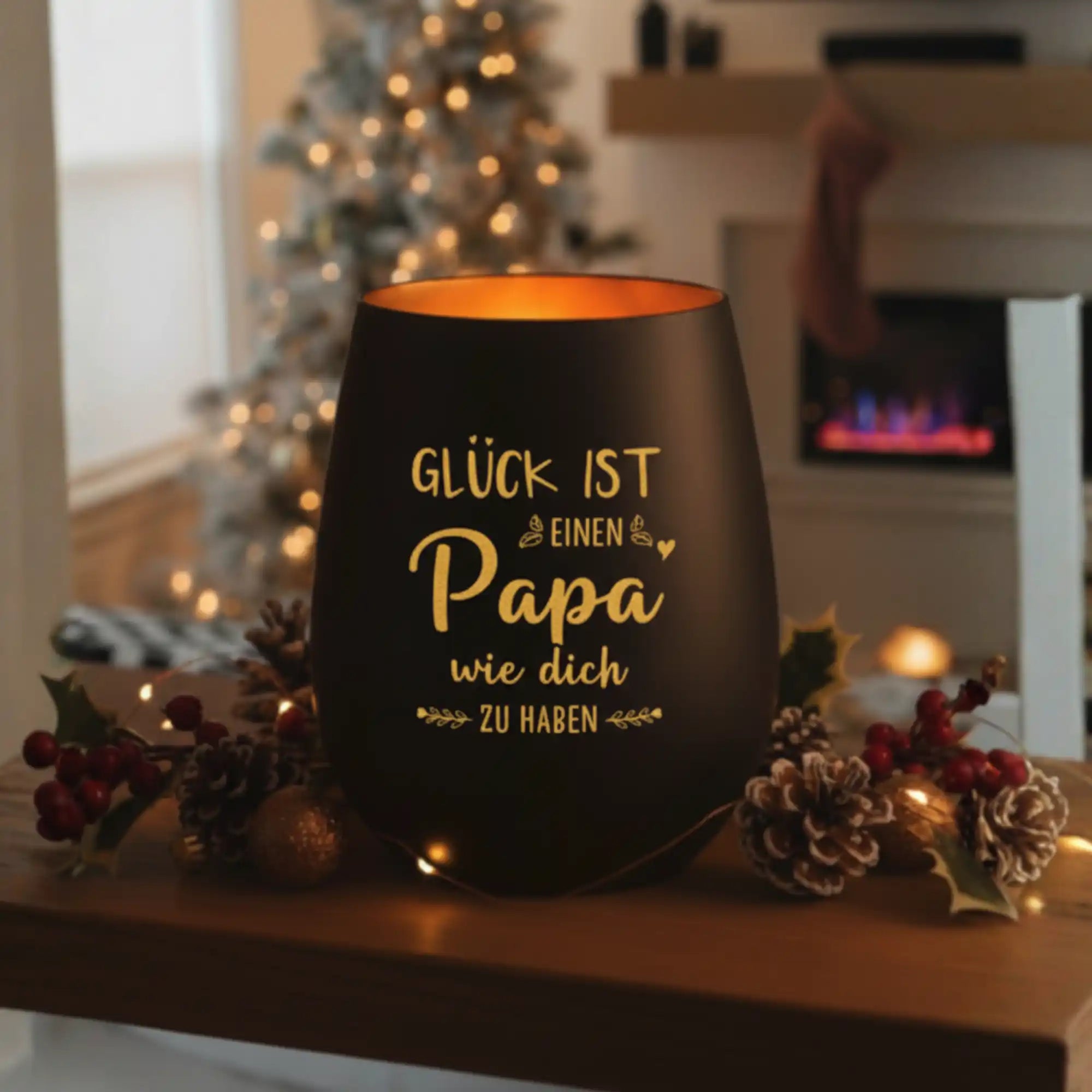 "GLÜCK IST" - Windlicht