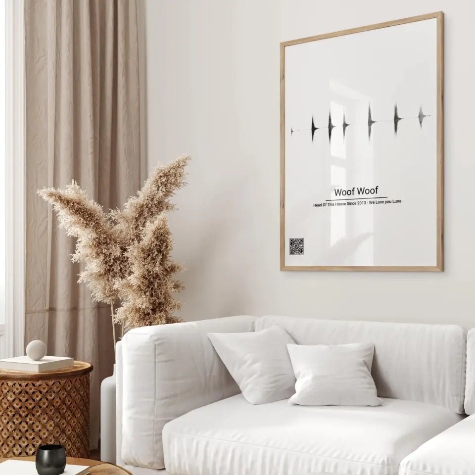 Personalisiertes Soundwave-Poster mit QR-Code - Wellentine.de