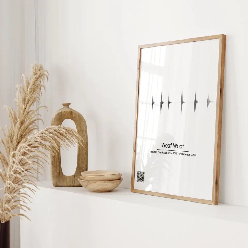 Personalisiertes Soundwave-Poster mit QR-Code - Wellentine.de