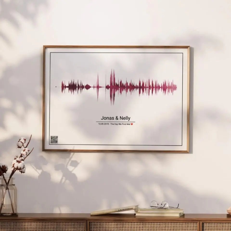 Personalized Soundwave Poster with QR code - Wellentine.de