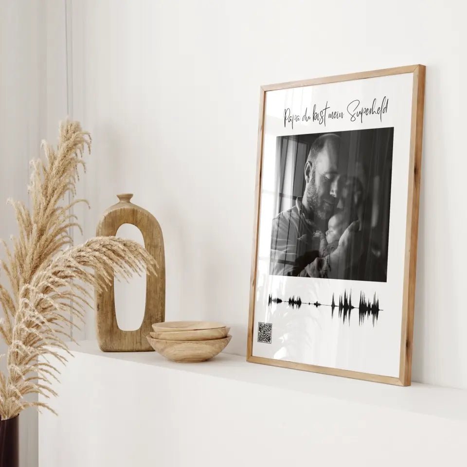 Personalized Soundwave Poster with QR code for Father's Day - Wellentine.de