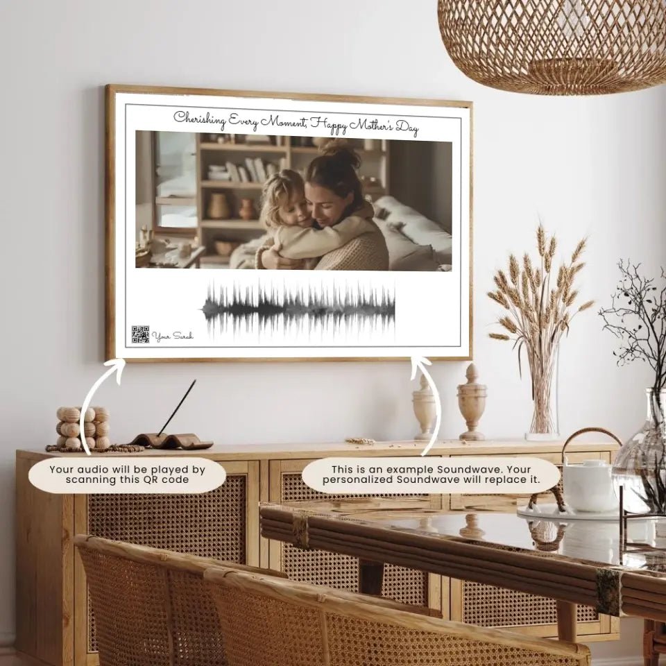 Personalized Soundwave Poster with QR code for Mother's Day - Wellentine.de