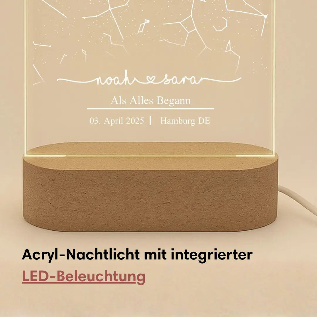 "Sternenkarte" - Personalisiertes Nachtlicht